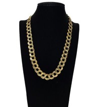 Vintage Gold-tone Double Curb Chain Link Necklace 18.5&quot; Women&#39;s Costume ... - £17.45 GBP