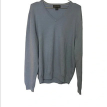 Brooks Brothers Sweater Size Large Men&#39;s Baby Blue Italian Merino Wool V... - £12.90 GBP