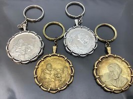 Vintage Keyring Collection Of 4 Keychain Birth Of Israel Ancien Porte-Clé Medals - £146.17 GBP