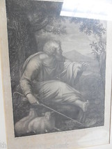 Engraving by G.Goldmann depicting Moses in the sheep pasture &amp; the burning bush - £96.65 GBP
