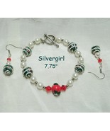 White Icing Imitation Pearl Bead Polymer Clay Boutique Bracelet Earring Set - $312.44 MXN