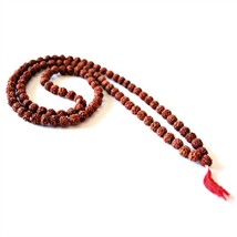 Genuine Rudraksha Seed Mala Prayer Beads 8mm Large Natural Rosary Necklace India - £14.88 GBP