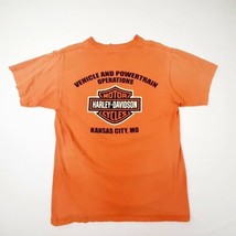 Harley Davidson Kansas City Mens T-Shirt Size M Orange Cotton TQ2 - £7.38 GBP
