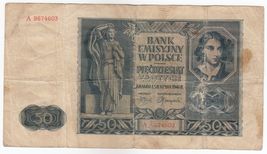 Pologne, 50 Zlotych, 1941, P96, VF, Lourdement D'Occasion - $29.44