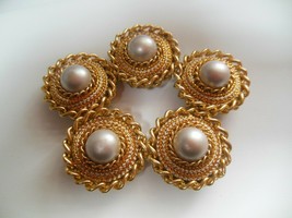 Up-cycled Vintage Faux Pearl Jewelry Refrigerator Magnets Set of 5 - £15.63 GBP