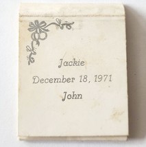 Jackie And John December Wedding Matches Matchbook Vintage 1971 E33 - $373.45 MXN