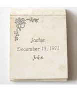 Jackie And John December Wedding Matches Matchbook Vintage 1971 E33 - $27.43 CAD