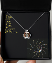 Sun Moon Stars Crown Pendant Necklace Sterling Silver Jewelry Her Annive... - $48.59+