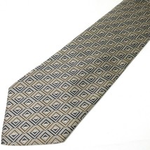 Joseph &amp; Feiss International Tie Beige/Gold Gray/Silver Graphic Checks Squares - £12.78 GBP