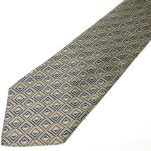 Joseph &amp; Feiss International Tie Beige/Gold Gray/Silver Graphic Checks S... - £12.74 GBP