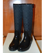NEW Authentic COACH Tristee BLACK Sig C Rubber Rain Boots US Size: 9MB M... - £135.09 GBP