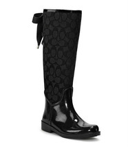 NEW Authentic COACH Tristee BLACK Sig C Rubber Rain Boots US Size:  5MB ... - £124.74 GBP