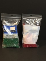 2 Bags of Darice Craft Designer Beads Red and Green - $2.89