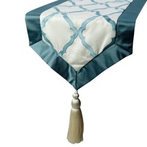 Adonia - Blue Satin Decorative Table Runner - $54.29+