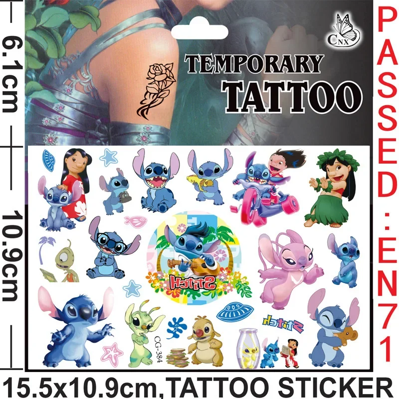 Disney Movies Lilo Stitch Tattoo Stickers 8styles Stitch Cute Anime Figu... - $3.12 CAD