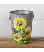 Sunflower metal bucket - $34.17 CAD