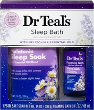 Dr Teal's Melatonin Sleep Soak Epsom Salt Solution and Foaming Bath Gift Set - £22.51 GBP