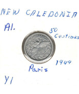 New Caledonia 50 Centimes, 1949, Aluminum, Y1 - $47.24 MXN