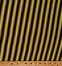 Cotton Black and Yellow Stripes Bees Fabric Print by the Yard D383.52 - £9.55 GBP