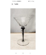 CHIPPED FOR REPAIR Morgantown Baden 1931 Champagne Glass Etched  Black S... - £7.78 GBP