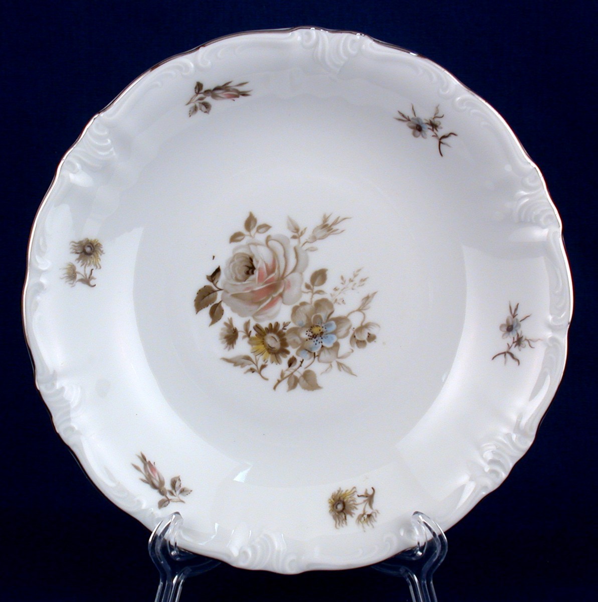 Winterling Brown Bouquet Fruit Bowl Platinum Trim Bavaria Germany  Item image 2