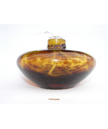Vintage Brown and Amber Glass Bottle Tortoise Shell Oil Lamp - £7.86 GBP