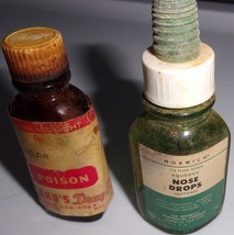 Vintage One Clear Nose Drops Bottle &amp; A Amber Iodine Bottle - €2,61 EUR