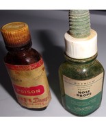 Vintage One Clear Nose Drops Bottle &amp; A Amber Iodine Bottle - $2.99