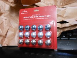 Hallmark Keepsake "Whimsical Miniature Glass Balls Blue &amp; Silver"  Set o... - $7.87