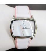 Vintage Skagen Ladies Watch Mother of Pearl Rectangle Face White Pink Le... - $87.98 CAD