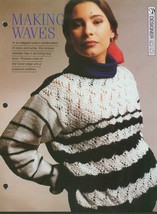 Knitting pattern for Ladies elegant sweater in stripes and lacy front &amp; ... - £1.19 GBP