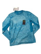 Realtree Wav3 Mens Blue Reversible Long Sleeve Performance Fishing Shirt - $17.81