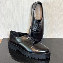 H&amp;M Oxford Shoes Womens 9 Black Faux Leather Lug Sole Brogues Lace Up Gr... - $28.78