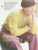 Knitting pattern for ladies Low V neck sweater with wide rib bands &amp; wid... - $1.50