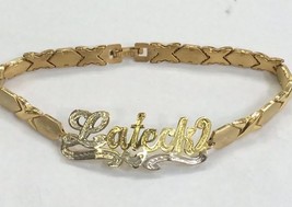 14K gold overlay Name XOXO Bracelet Name plate Personalized /a1 - $49.99