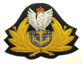 POLAND NAVY OFFICER HAT CAP BADGE NEW HAND EMBROIDERED CP MADE FREE SHIP... - £15.47 GBP