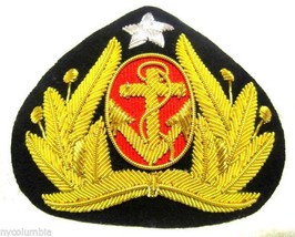 INDONESIA NAVY OFFICER HAT CAP BADGE NEW CP HAND MADE - FREE SHIP IN USA - $19.75