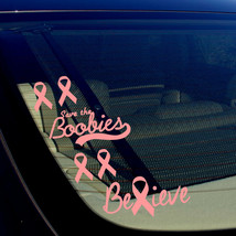 Breast Cancer Awareness Pink Ribbons Vinyl Decal Stickers Pack / Lot of 6 Decals - £5.49 GBP