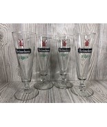 Vintage Heineken Pilsner Glass 8oz Classic 8&quot; Beer Flute Lot of 4 VGC - $39.37 CAD