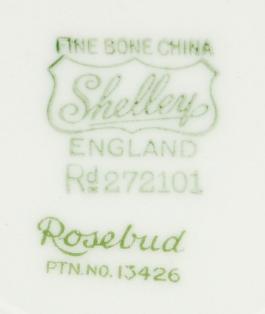 Shelley Rosebud Dainty Saucer Blue Trim 13426 Rd 272101 Fine Bone China Item image 3