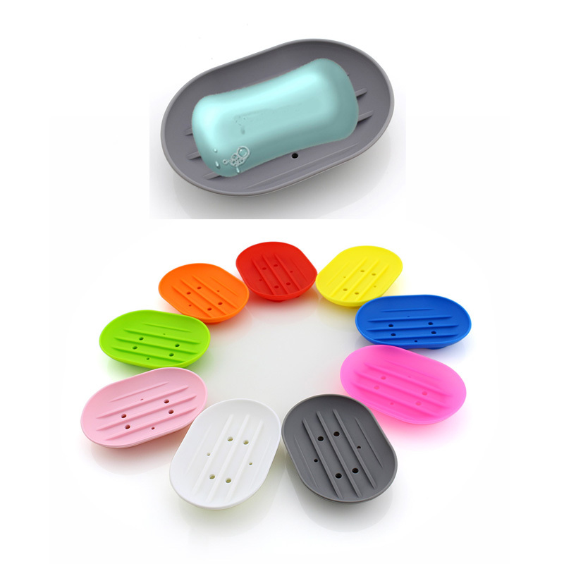 Nonbreakable Silicone Bathroom Soap Dispenser Oval Grooved