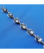 Elegant Design Art Deco Sterling Silver Bracelet Unique Vintage Rose Nat... - $580.42 CAD