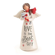 &quot;Love Is The Best Gift&quot; Christmas Angel With Cat Angel Figurine - £12.51 GBP
