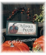 PRiMiTiVe PUMPKIN HARVEST HANGING WOODEN SIGN/PLAQUE - $13.62 CAD