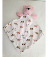 Sleep On It Plush Bear Pink White Animals Lovey Security Blanket Knotted... - £15.55 GBP