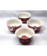 222 FIFTH 5.75&quot; Soup Bowls MUSE RED Porcelain Fine China - DWMW Safe - S... - €33,00 EUR