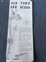 Old Town San Diego California landmarks history walking map brochure 1960s - $17.50