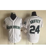 Mariners #24 Ken Griffey Junior Jersey Old Style Uniform White - $45.00