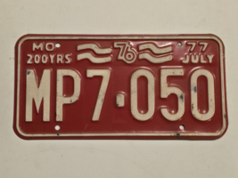 1976 Missouri Bicentennial License Plate 200 years #MP7-050 1977 Tag July - $24.09