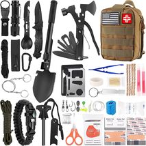 Survival &amp; First Aid Kit 142Pcs Equipment Molle Pouch Camping Outdoor Adventure - £78.35 GBP